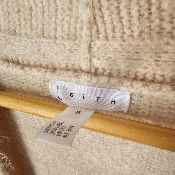 NEVER WORN LEITH CABLE KNIT COZY DUSTER / LONG OATMEAL CARDIGAN SIZE MEDIUM - Picture 13 of 16